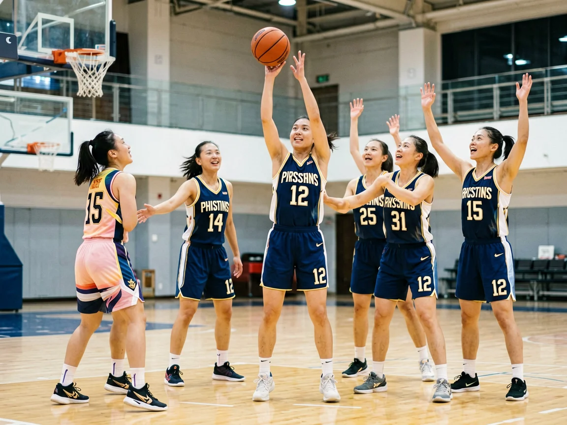 篮球赛前热身，WNBA的年轻球员成长女